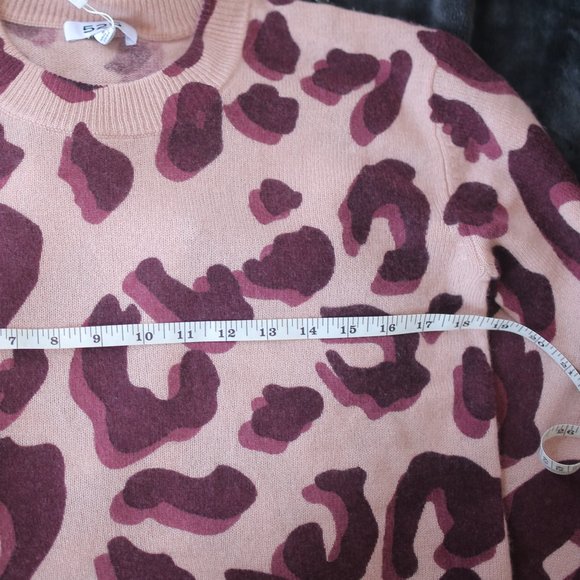 NWT Leopard 100% Cashmere Purple Pink Sweater. - Picture 8 of 11